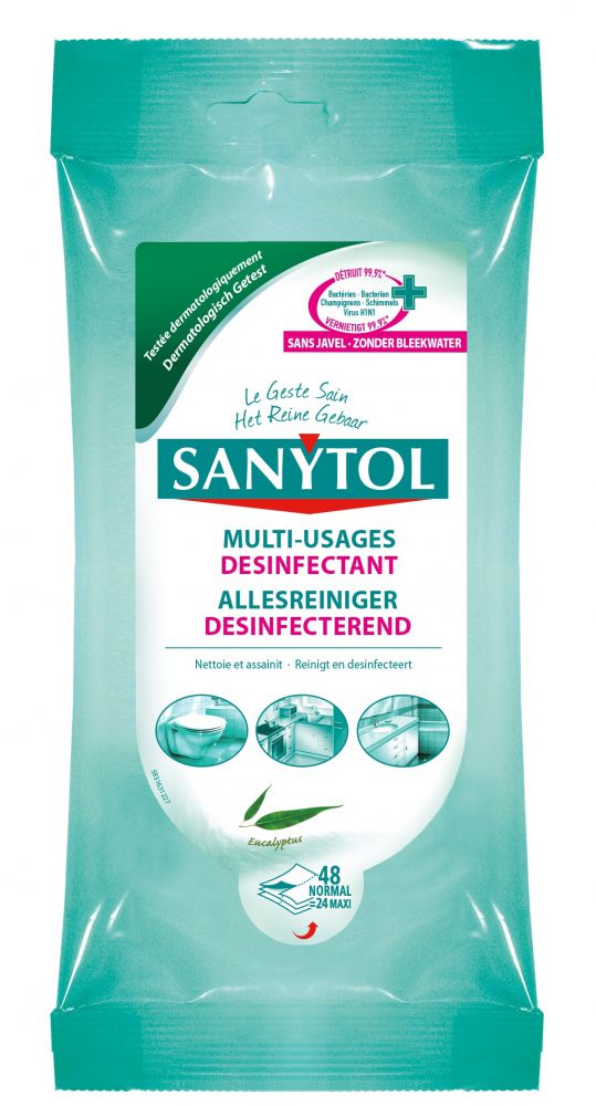 Sanytol - Lingettes Désinfectantes Individuelles Mains - Bactéricide,  Virucide, Fongicide - Sans Rinçage - Parfum Thé Vert - Étui Individuel - x  12 : : Epicerie