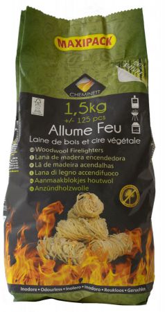 allume feux laine de bois 15kg 