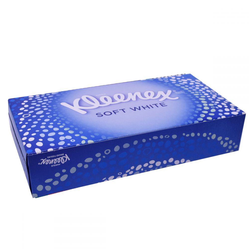 KLEENEX Boîte ovale de 64 mouchoirs 3 plis - Dimensions L15 x H13,2 x P10  cm coloris blanc - ESIStore